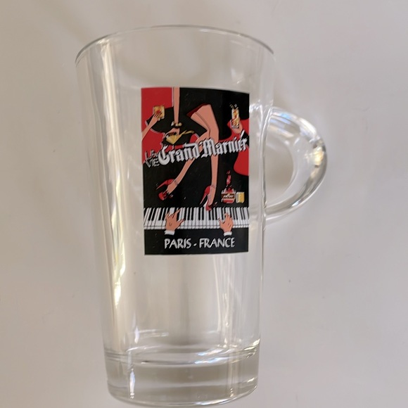 2 Jordi Labanda logo ART Grand Marnier Glass Pinched Coffee Mug Cups w Handle - Picture 4 of 5